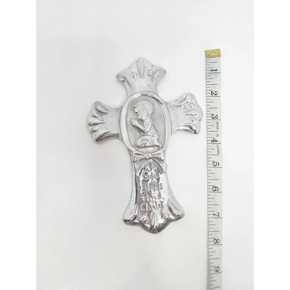 The Faith Collection God Bless This Child Aluminum Cross Wall Hang‎